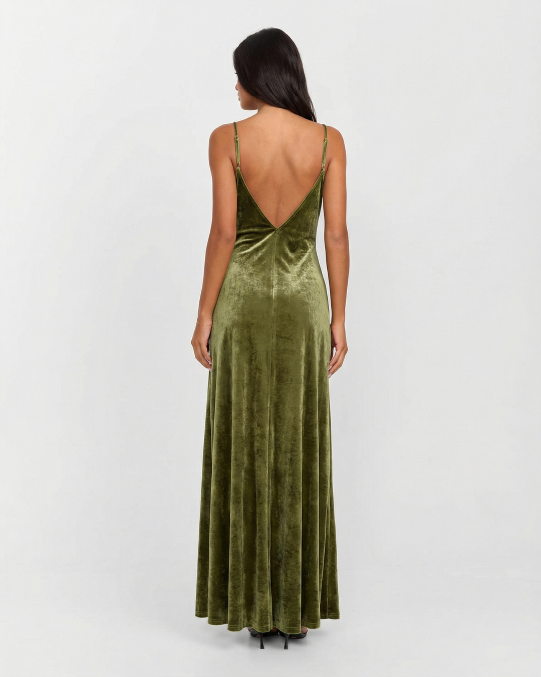 Velvet Sweetheart Neckline Maxi Dress for Women