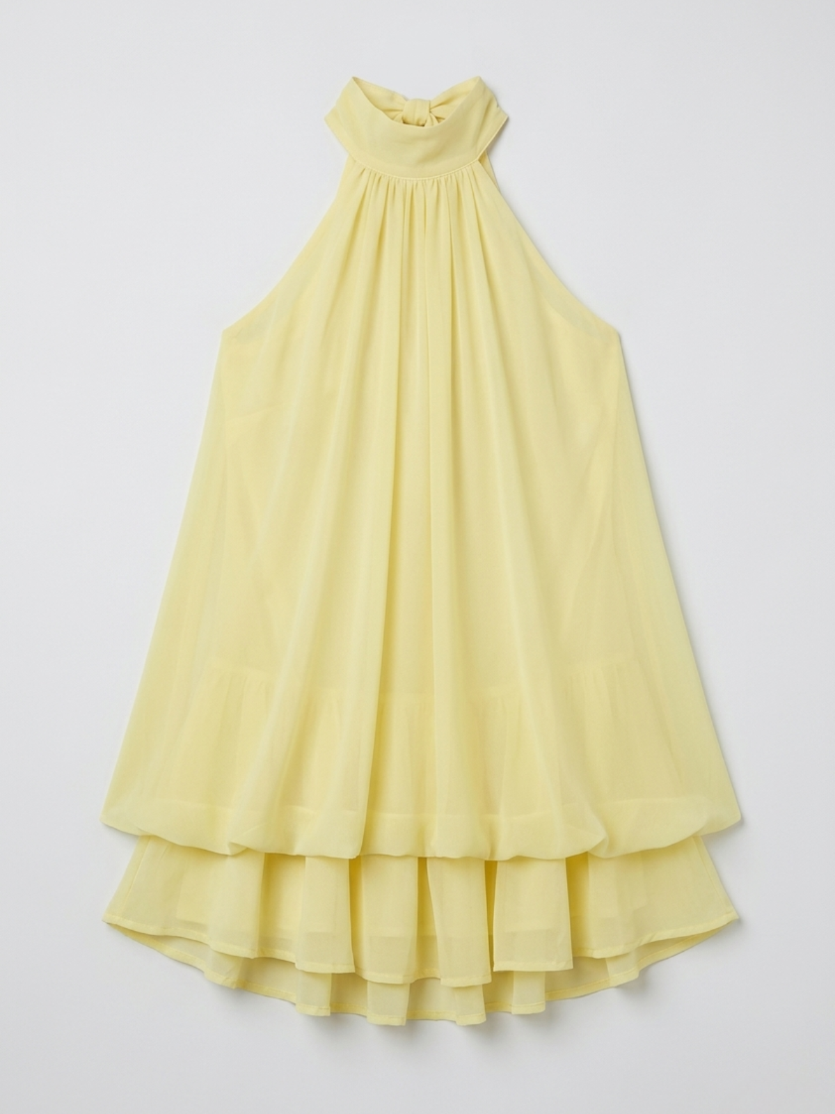 Halterneck A-Line Chiffon Mini Dress for Women