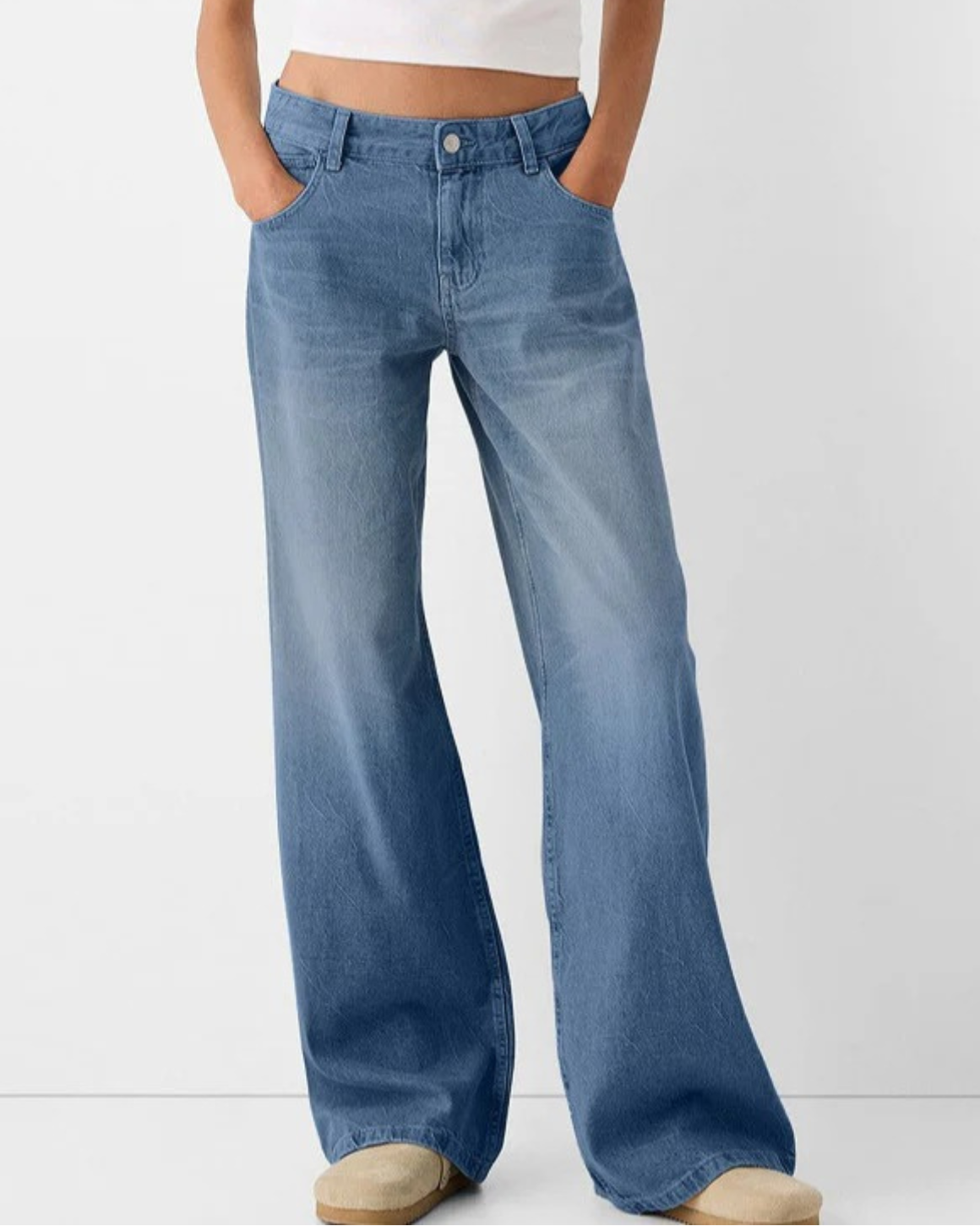 Straight Leg Loose Denim Pants for Women