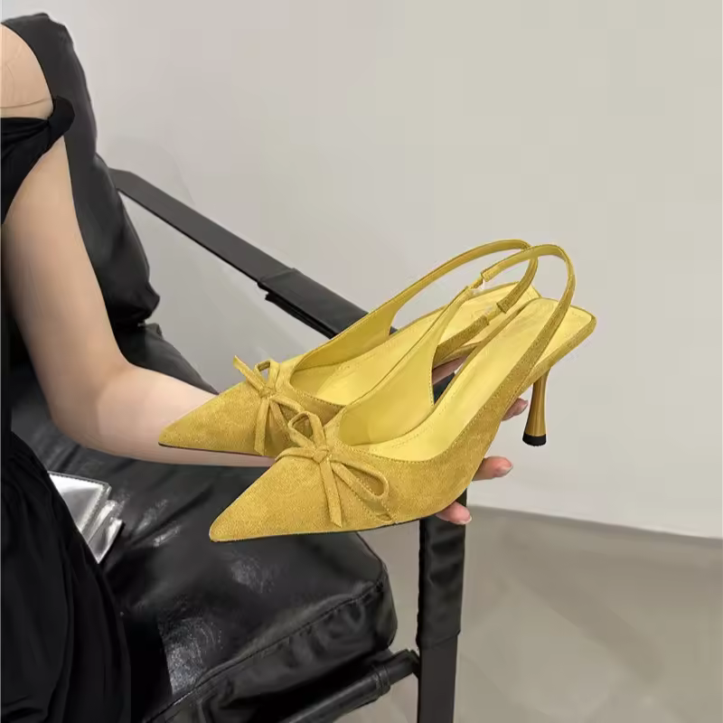 Elegant Pointed Toe Kitten Heels Slingback for Women