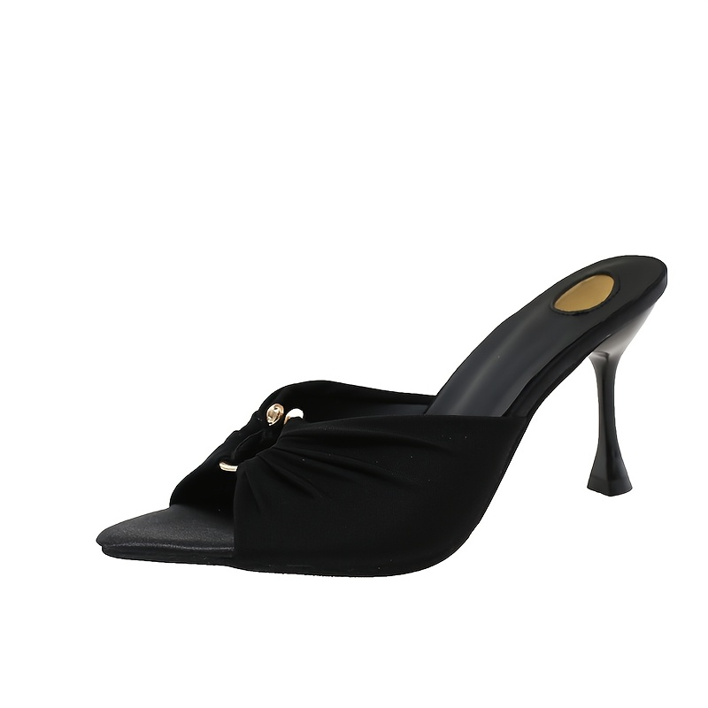 Satin Mules with Open Toe for Women