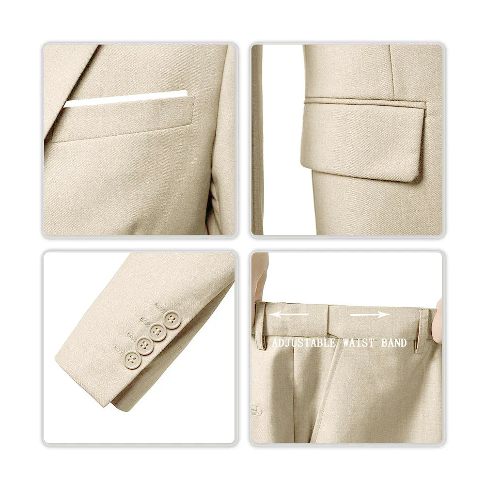 Three-Piece Tailored Suit Set for Men