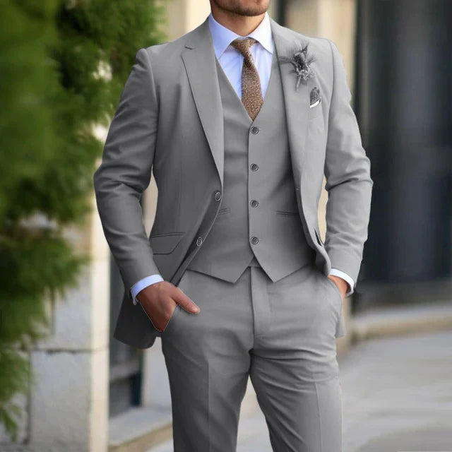 Three-Piece Tailored Suit Set for Men