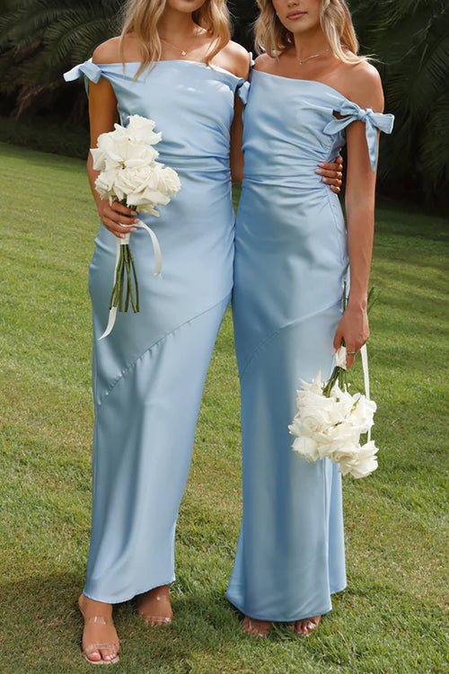Off-Shoulder Wedding Guest Maxi Dress for Women