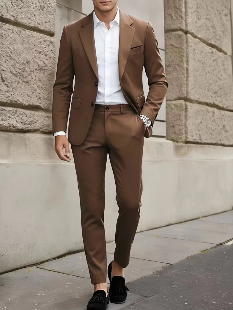 Slim Fit Suit Set for Men