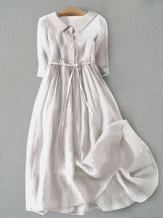 Button-Down A-Line Shirt Dress for Women