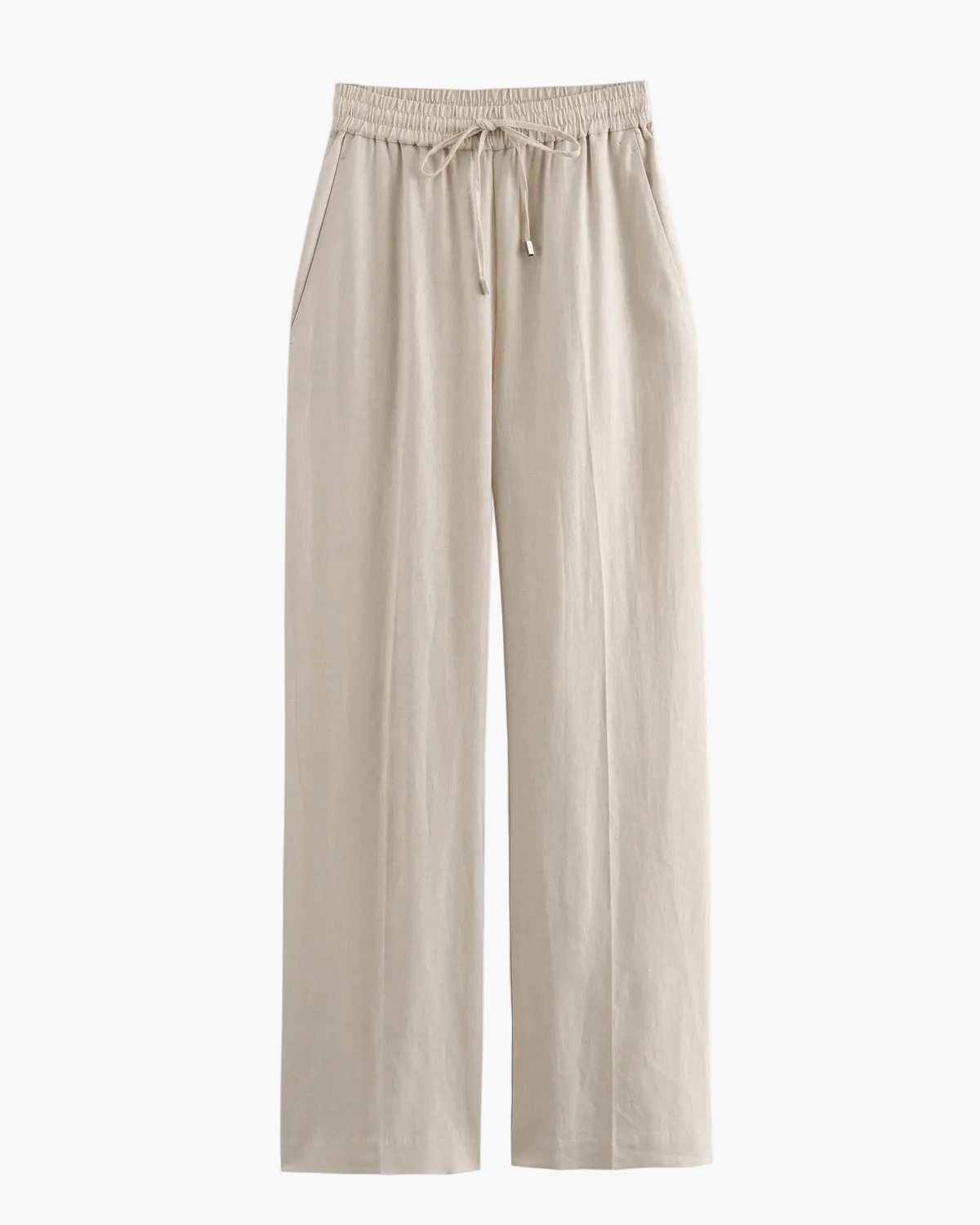 High Waist Linen Straight Pants for Women