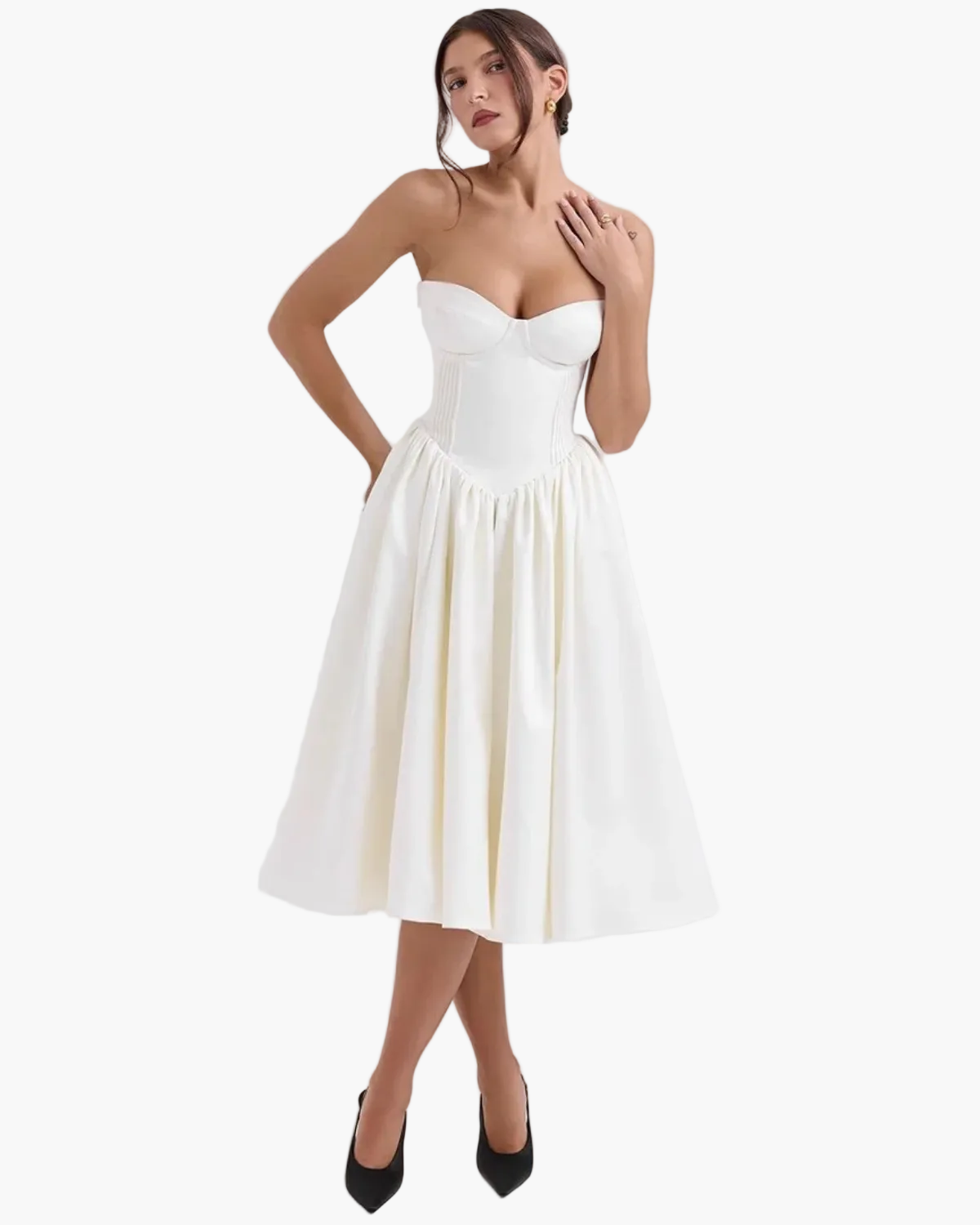 Strapless Cocktail Dress with Flared Skirt for Women
