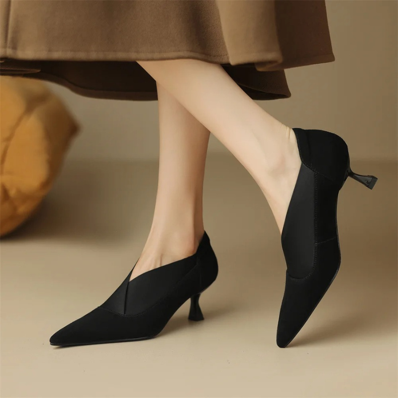 Pointed Toe Kitten Heels Ankle Boots for Women