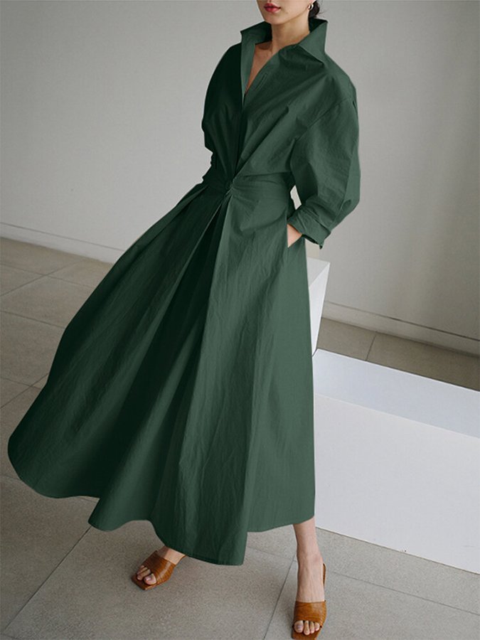 Wrap Shirt Maxi Dress Wedding Guest for Women