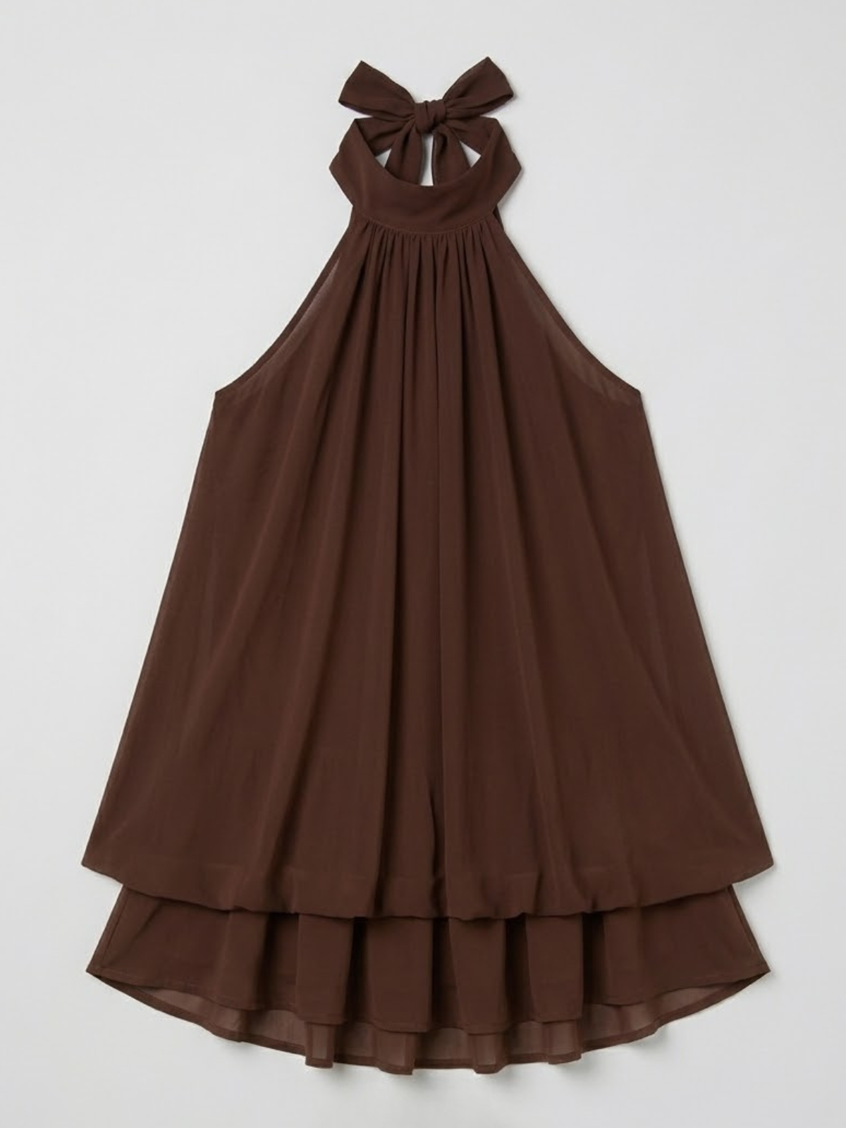 Halterneck A-Line Chiffon Mini Dress for Women