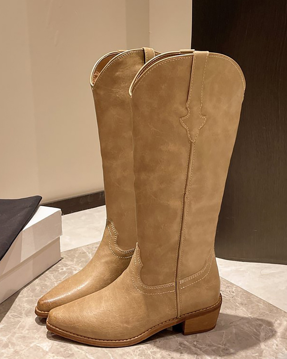 Chunky Low Heel Cowboy Boots for Women