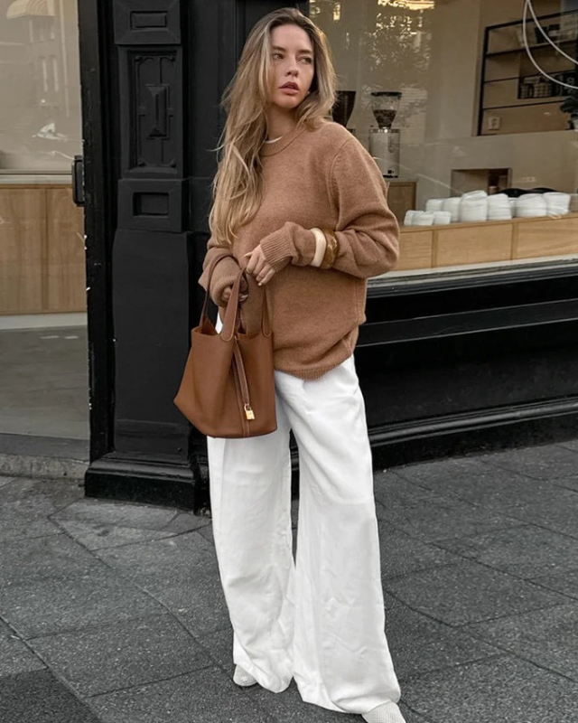 High Waisted Loose Fit Straight Leg Pants for Women