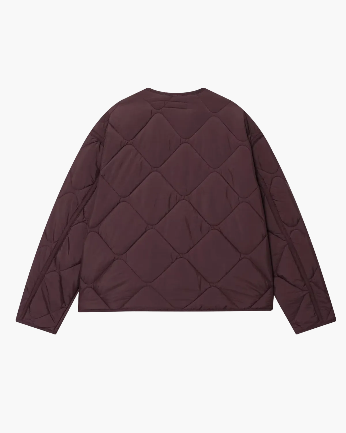 Collarless Quilted Button-Front Jacket for Women