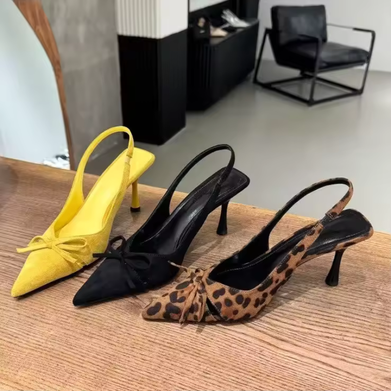 Elegant Pointed Toe Kitten Heels Slingback for Women
