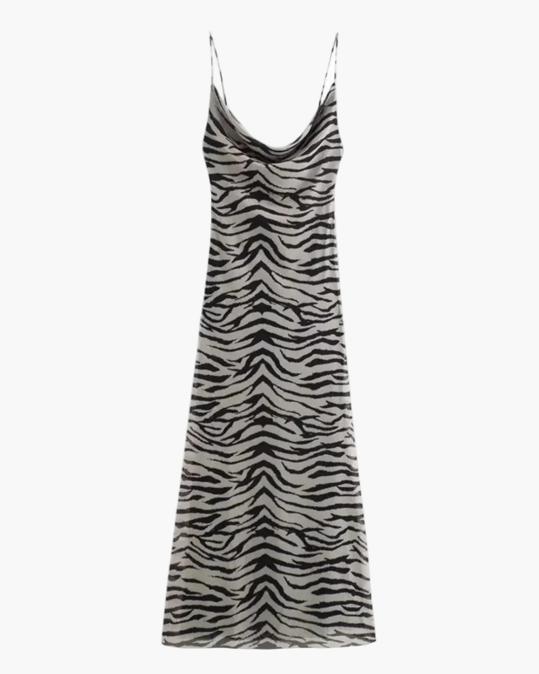 Printed Summer Dress with Cowl Neckline for Women