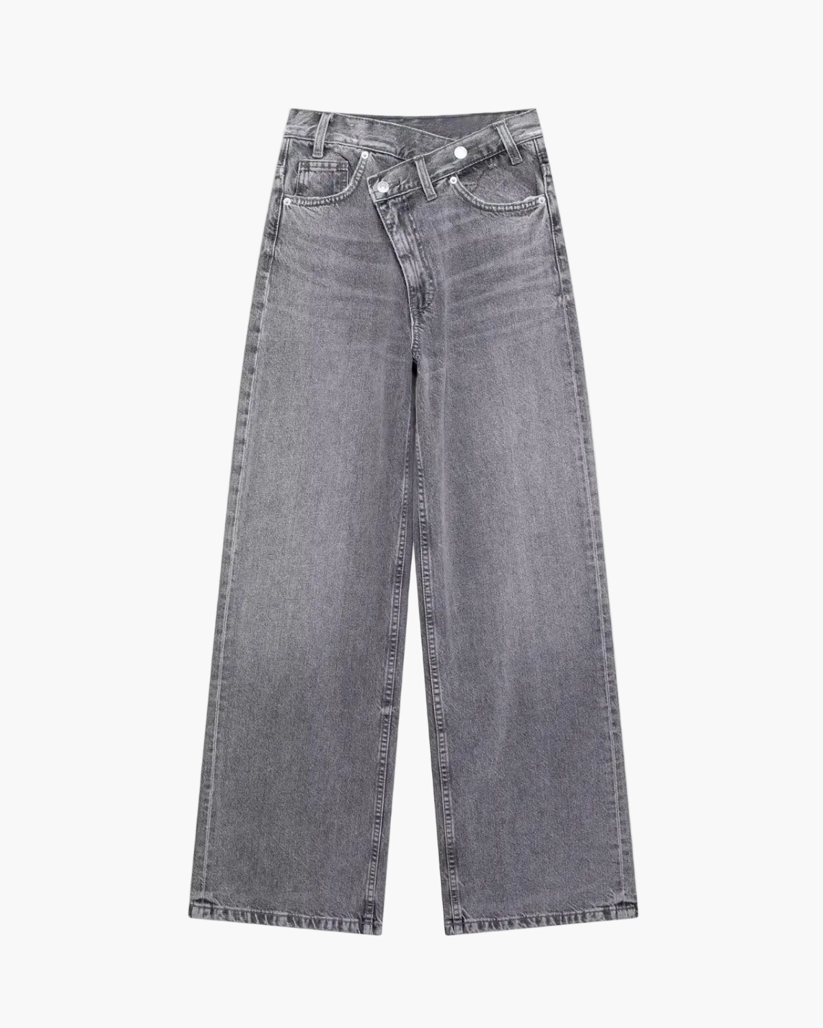 High Waist Straight Leg Denim Pants for Women