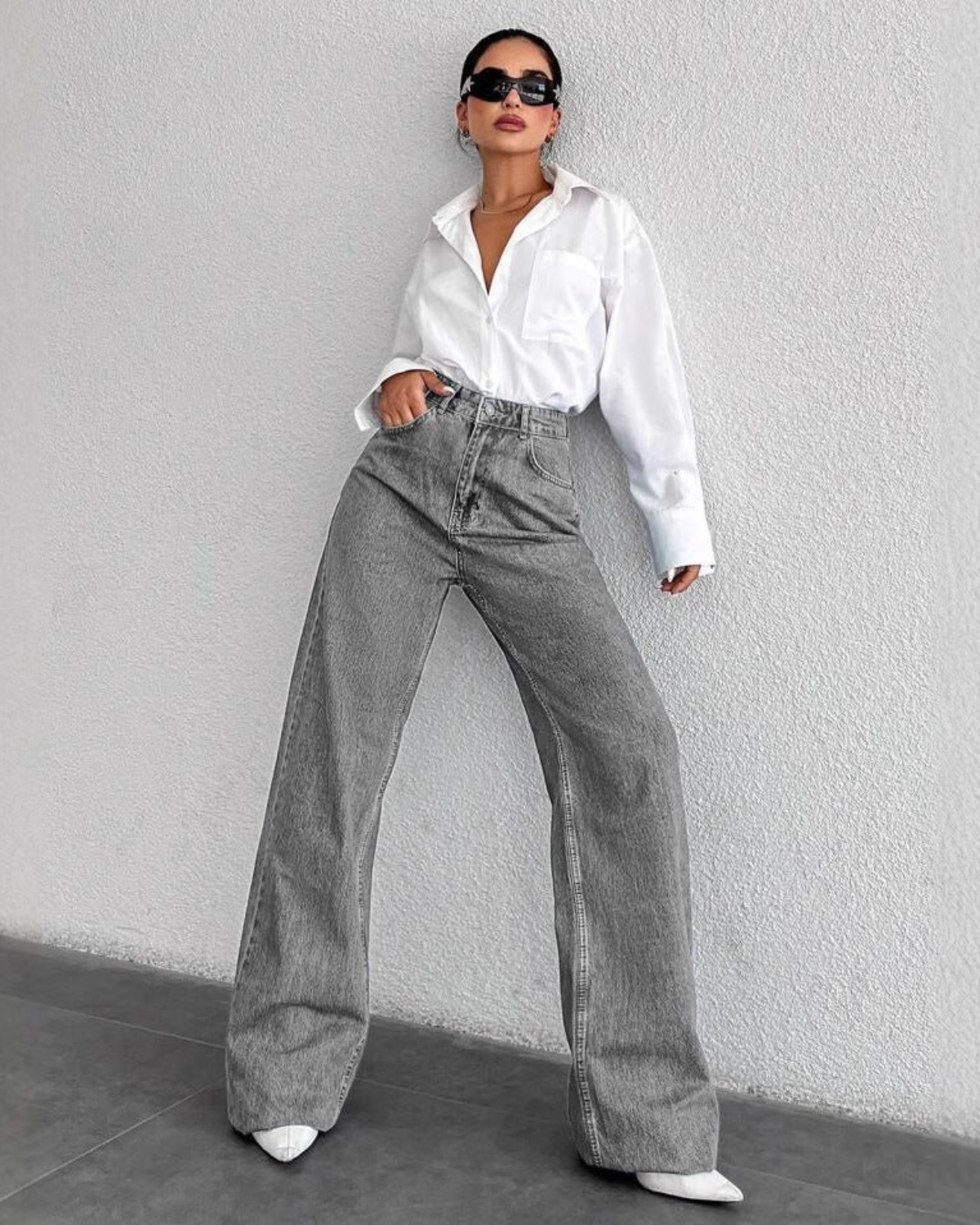 High Waisted Full Length Denim Jeans for Women