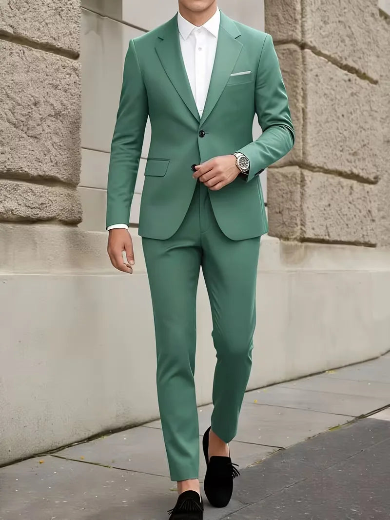 Slim Fit Suit Set for Men