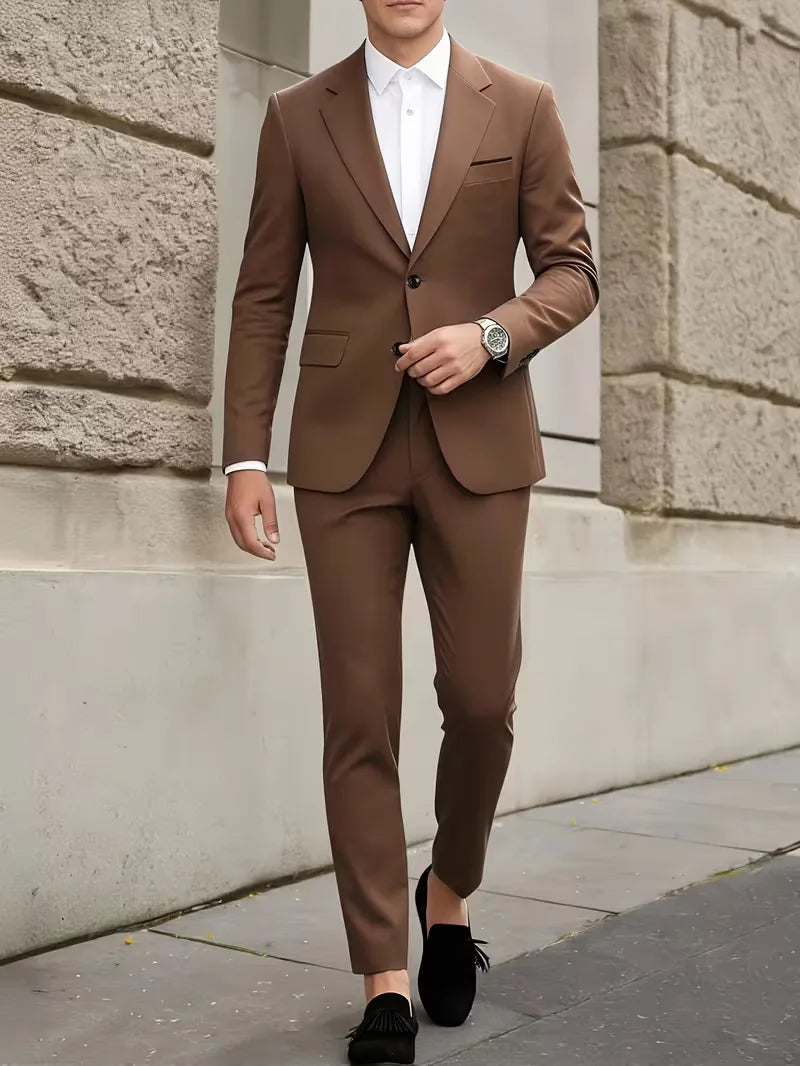 Slim Fit Suit Set for Men
