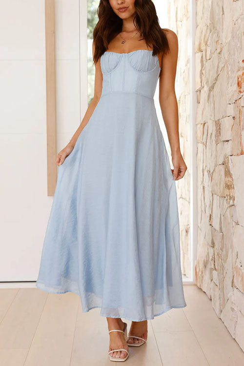 Strappy Sweetheart Wedding Guest Maxi Dress for Women