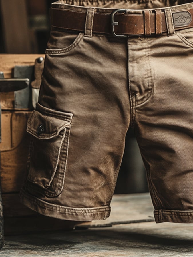 Cargo Shorts with Utility Pockets for Men
