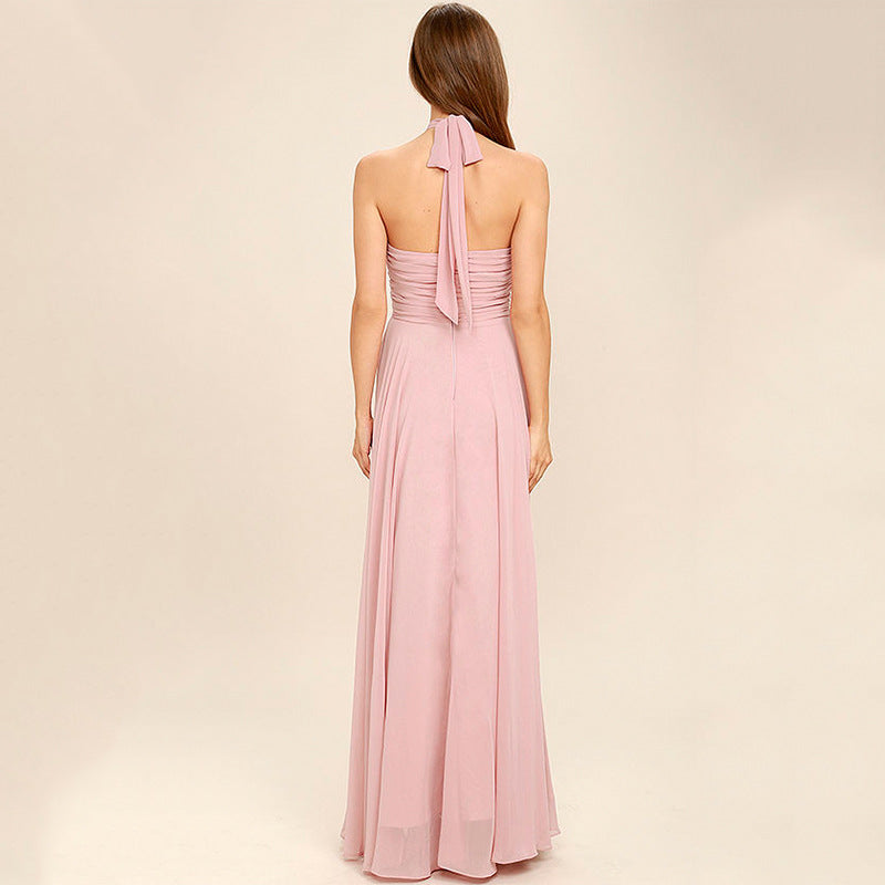 Halter Neck Wedding Guest Maxi Dress for Women
