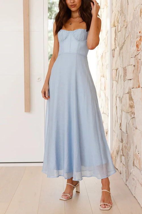 Strappy Sweetheart Wedding Guest Maxi Dress for Women