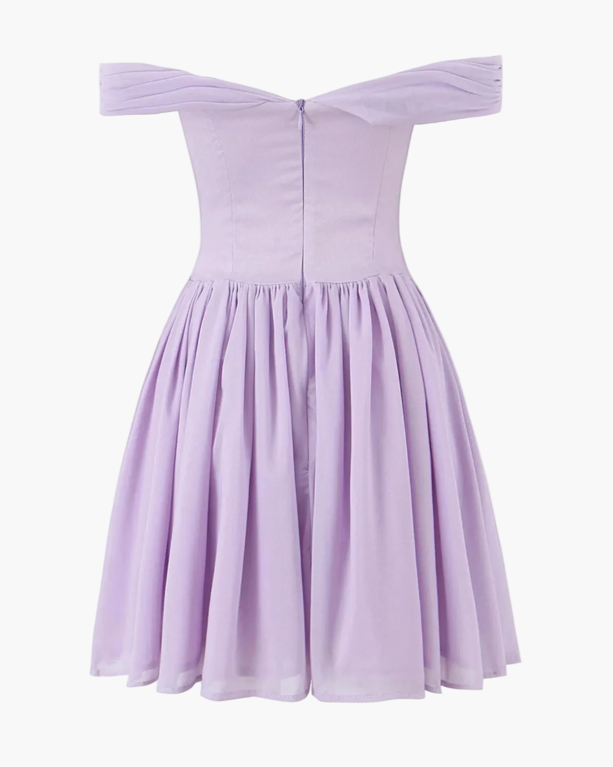 Off-Shoulder Mini Dress with Pleated Skirt for Women
