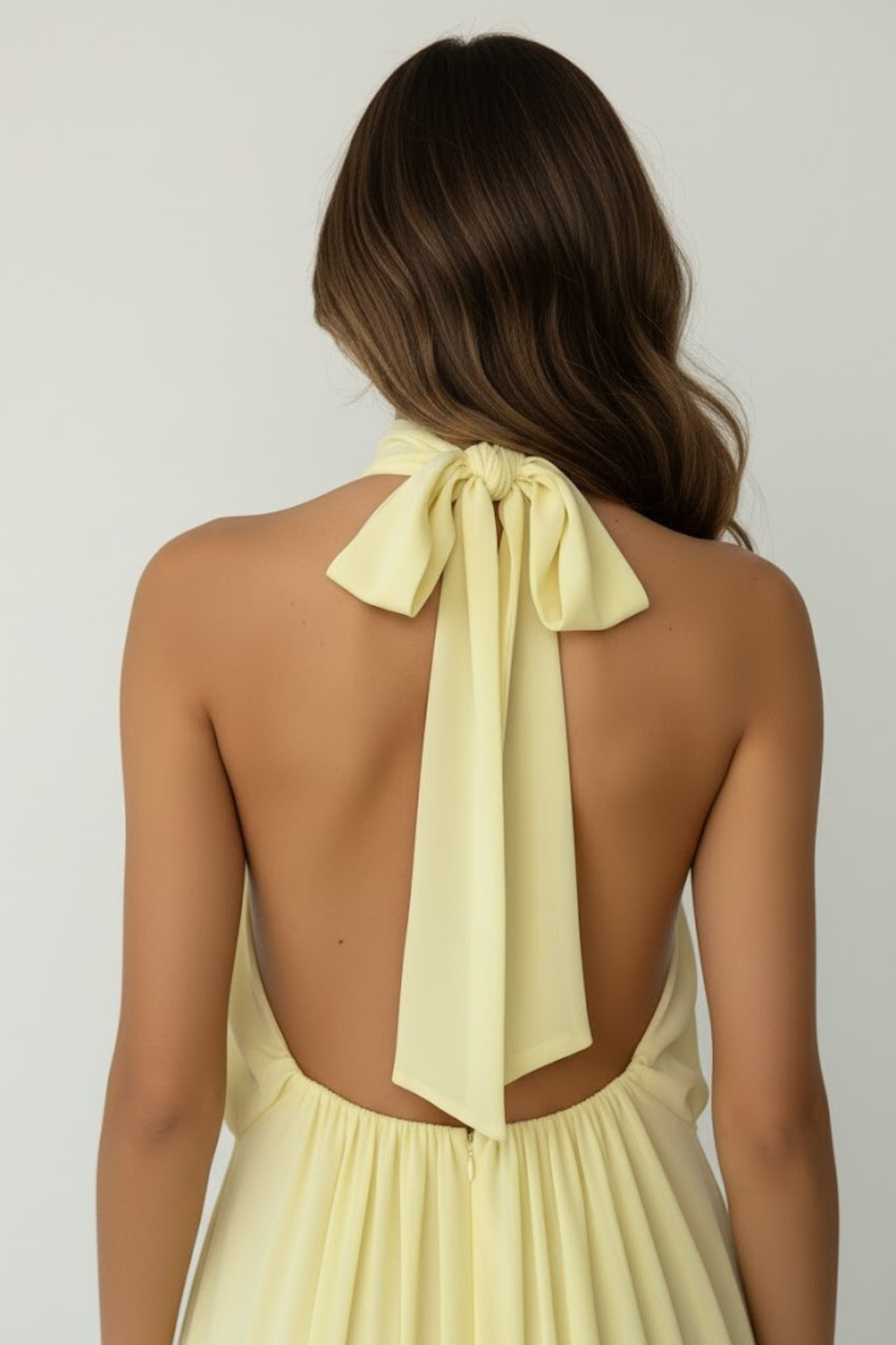 Halterneck A-Line Chiffon Mini Dress for Women