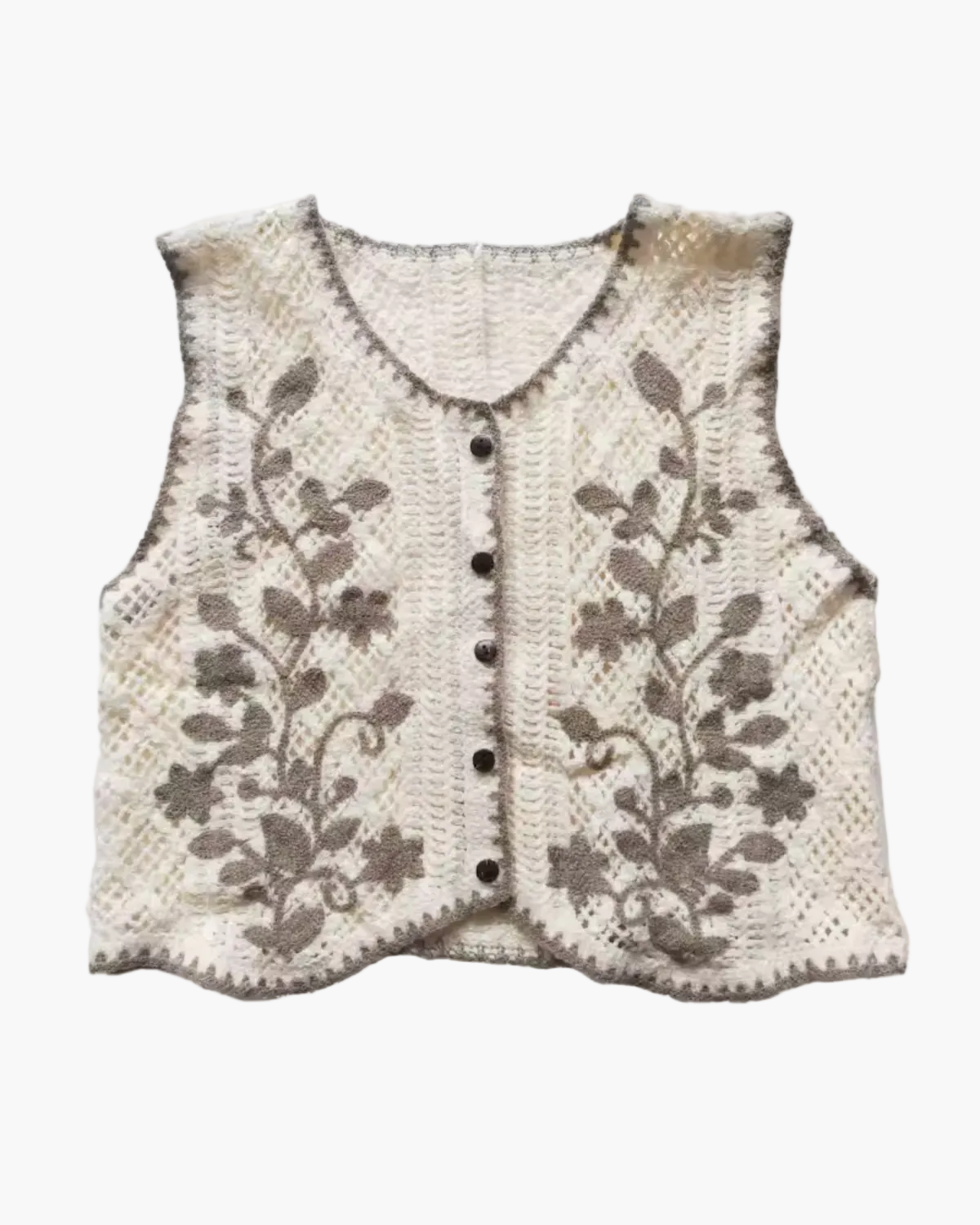 Crochet Top with Floral Pattern for Women