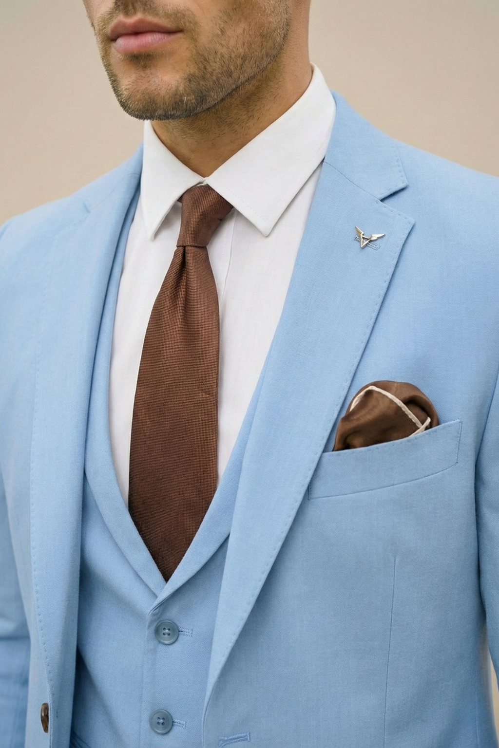 Three Piece Suit Set with Waistcoat for Men