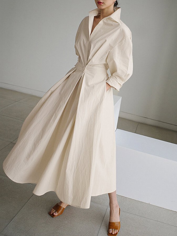 Wrap Shirt Maxi Dress Wedding Guest for Women