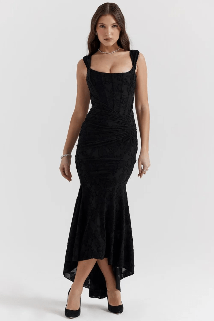 Lace Corset Wedding Guest Midi Dress for Women