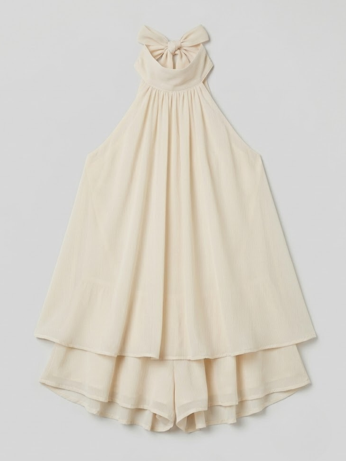 Halterneck A-Line Chiffon Mini Dress for Women