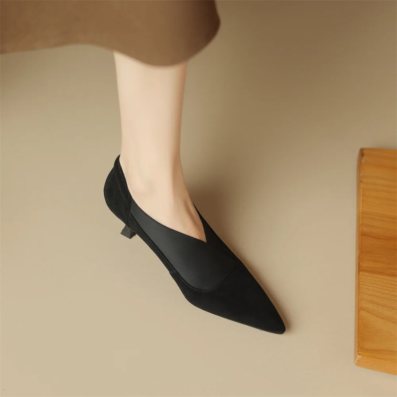 Pointed Toe Kitten Heels Ankle Boots for Women