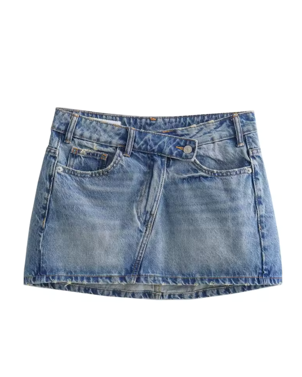 Denim Asymmetric Waist Mini Skirt for Women