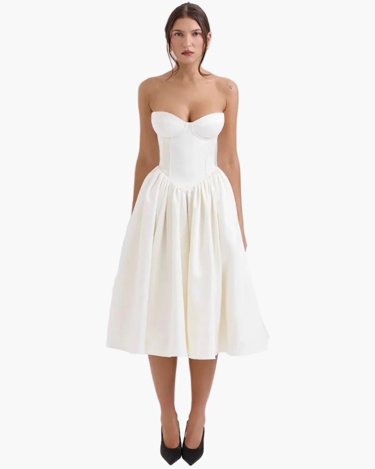 Strapless Cocktail Dress with Flared Skirt for Women