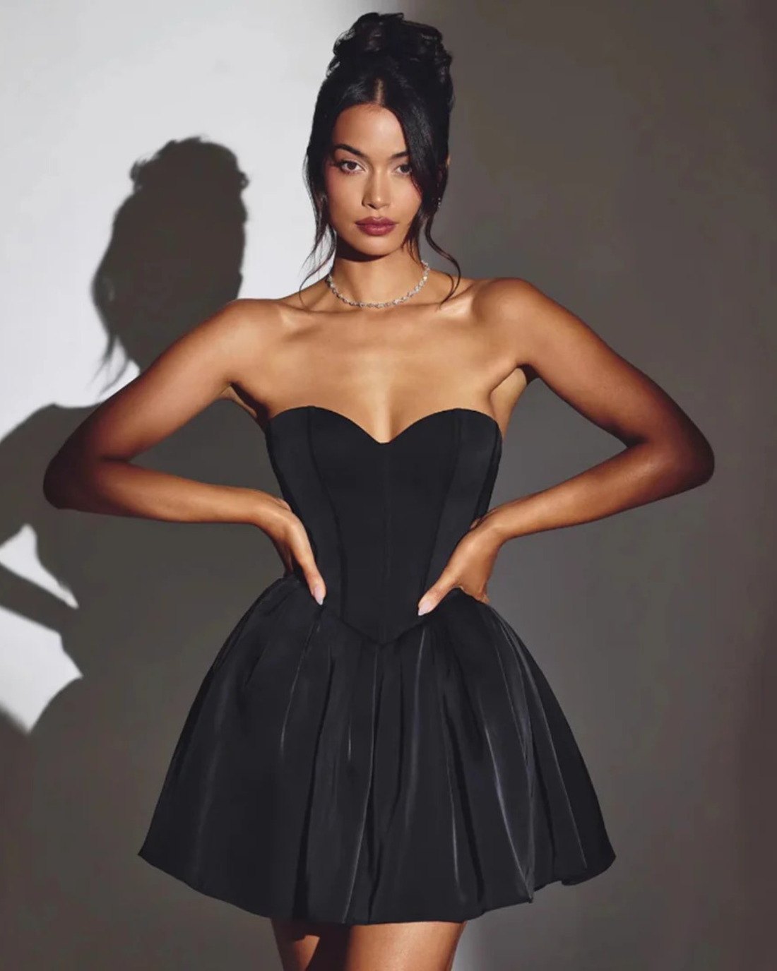 Mini Cocktail Dress with Corset Bodice for Women
