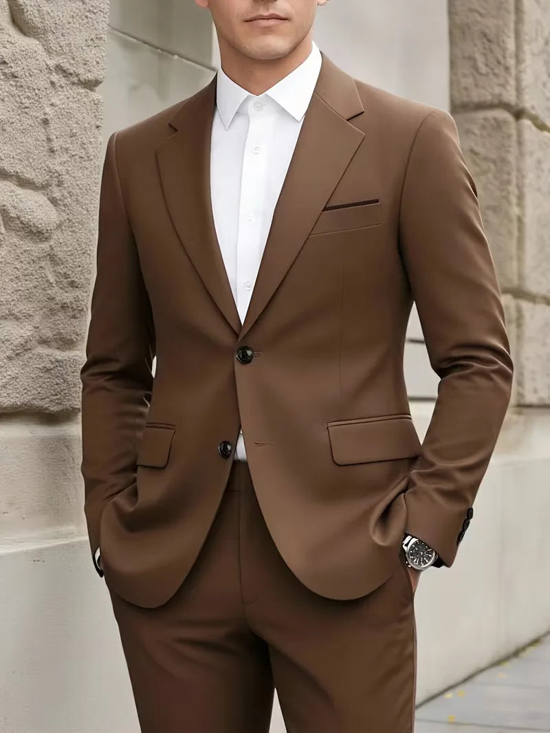 Slim Fit Suit Set for Men