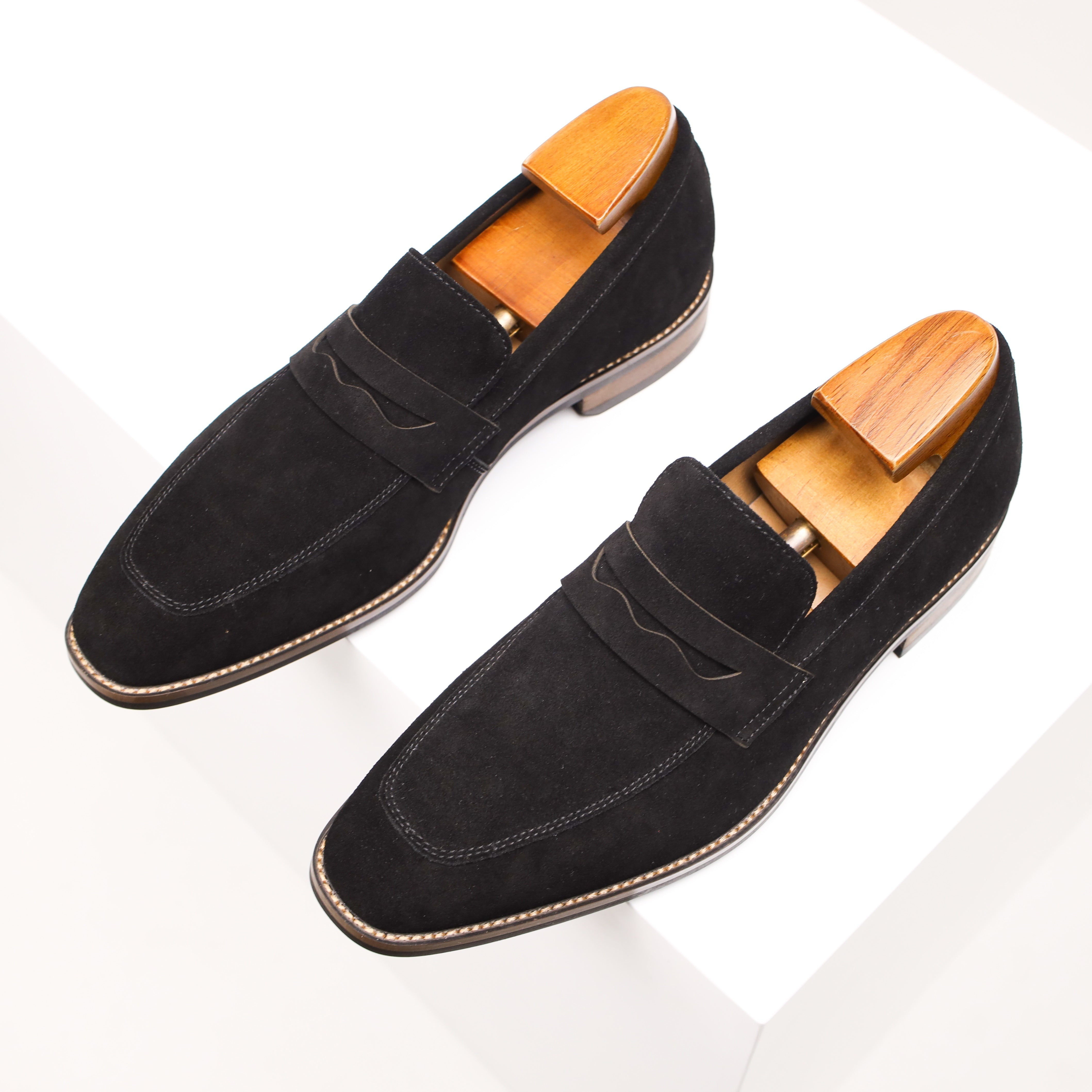 Suede Penny Loafers for Men