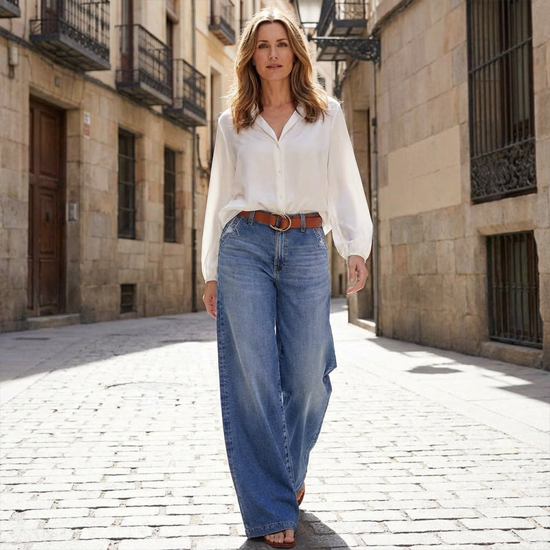 High-Waist Wide-Leg Jeans for Women