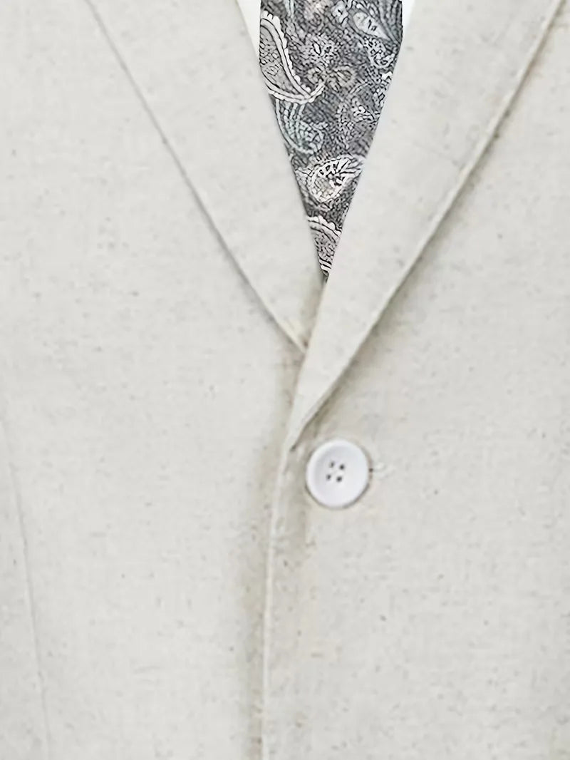 Linen Slim Fit Suit Set for Men
