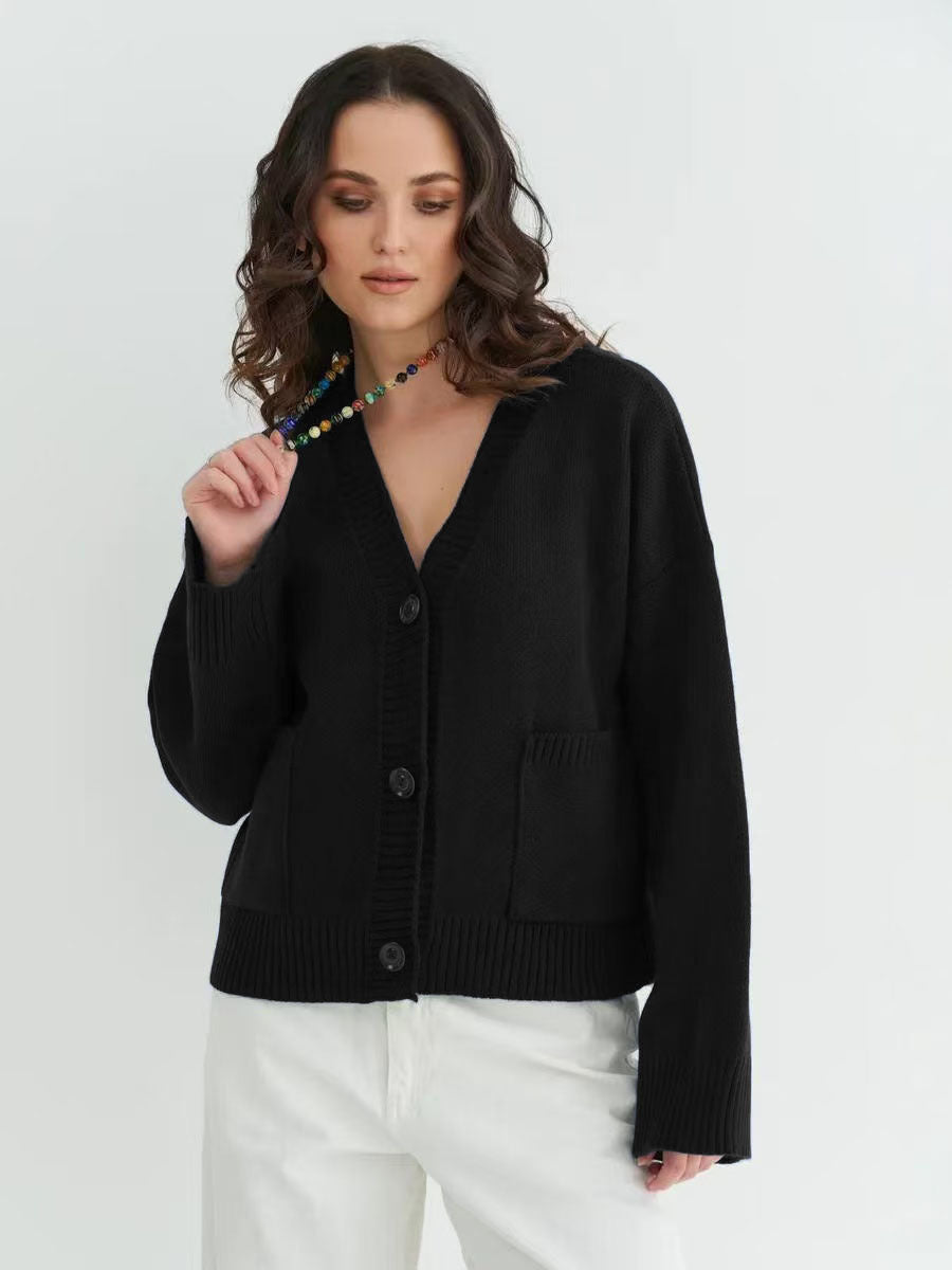 V Neck Knitted Cardigan for Women
