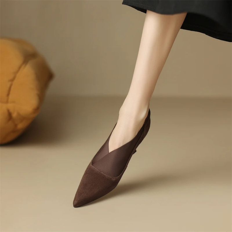 Pointed Toe Kitten Heels Ankle Boots for Women
