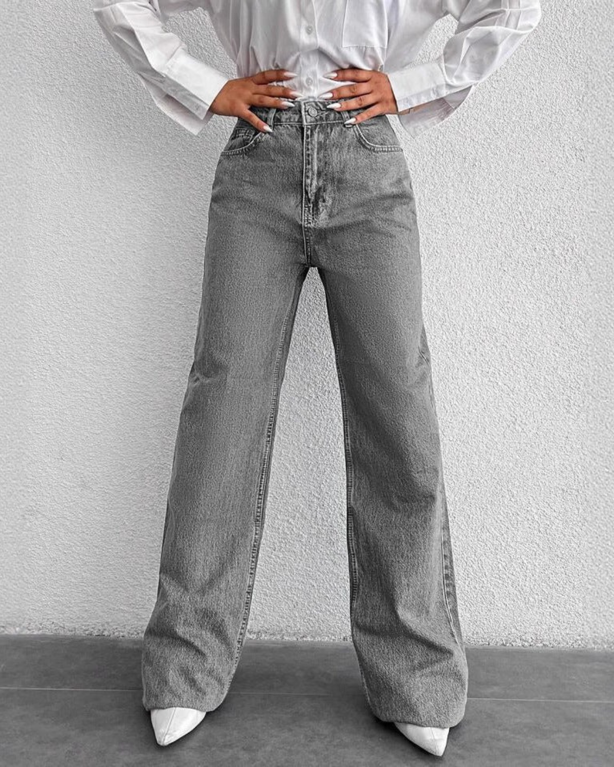 High Waisted Full Length Denim Jeans for Women