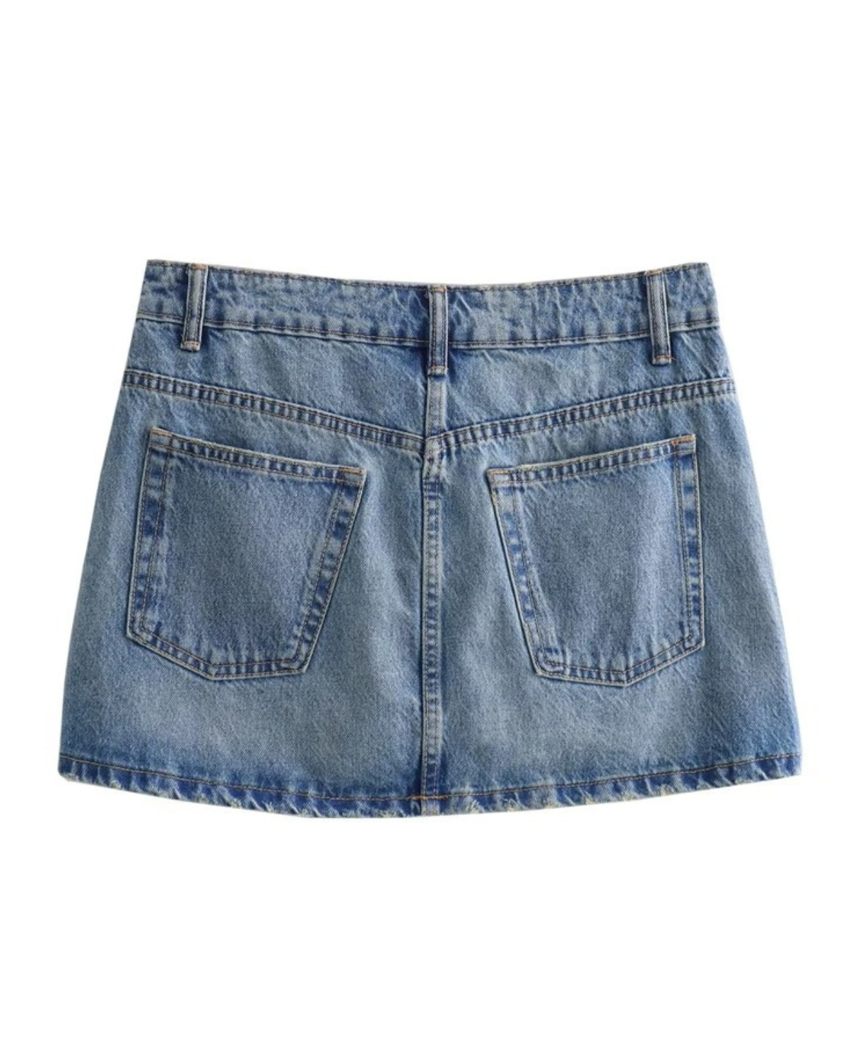 Denim Asymmetric Waist Mini Skirt for Women