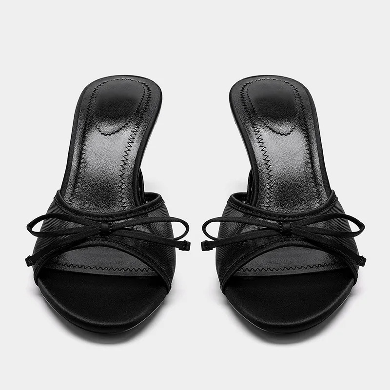 Open Toe Kitten Heels Mule Sandals for Women