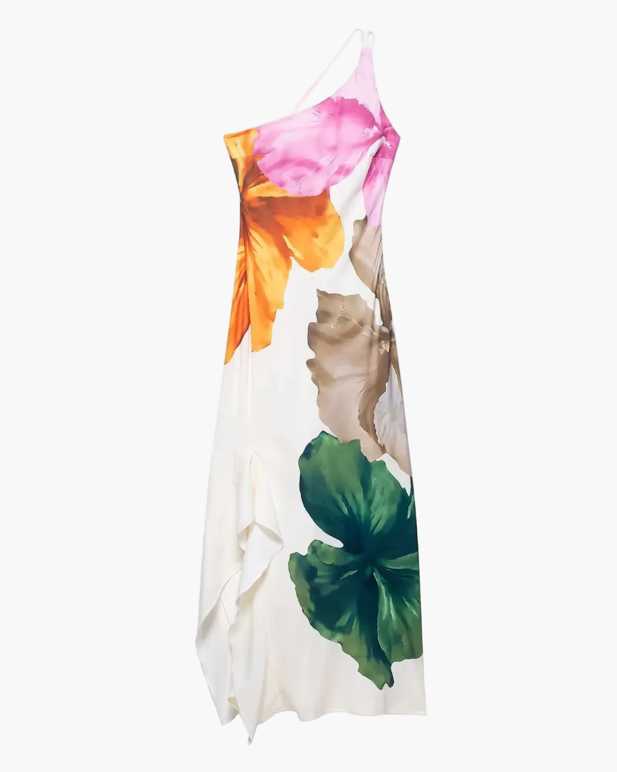 One Shoulder Maxi Floral Dress for Women