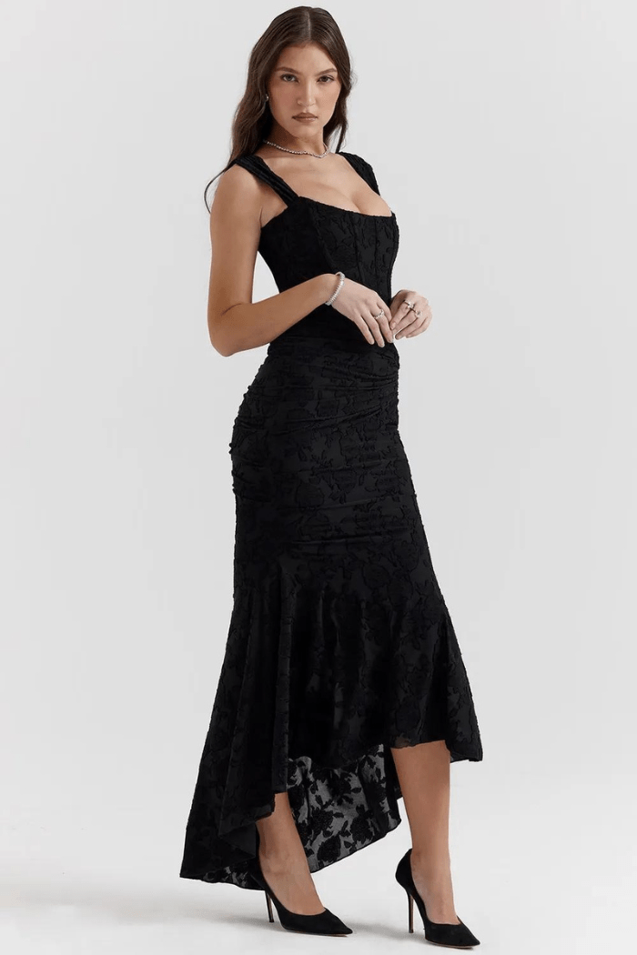 Lace Corset Wedding Guest Midi Dress for Women